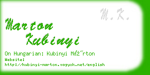marton kubinyi business card